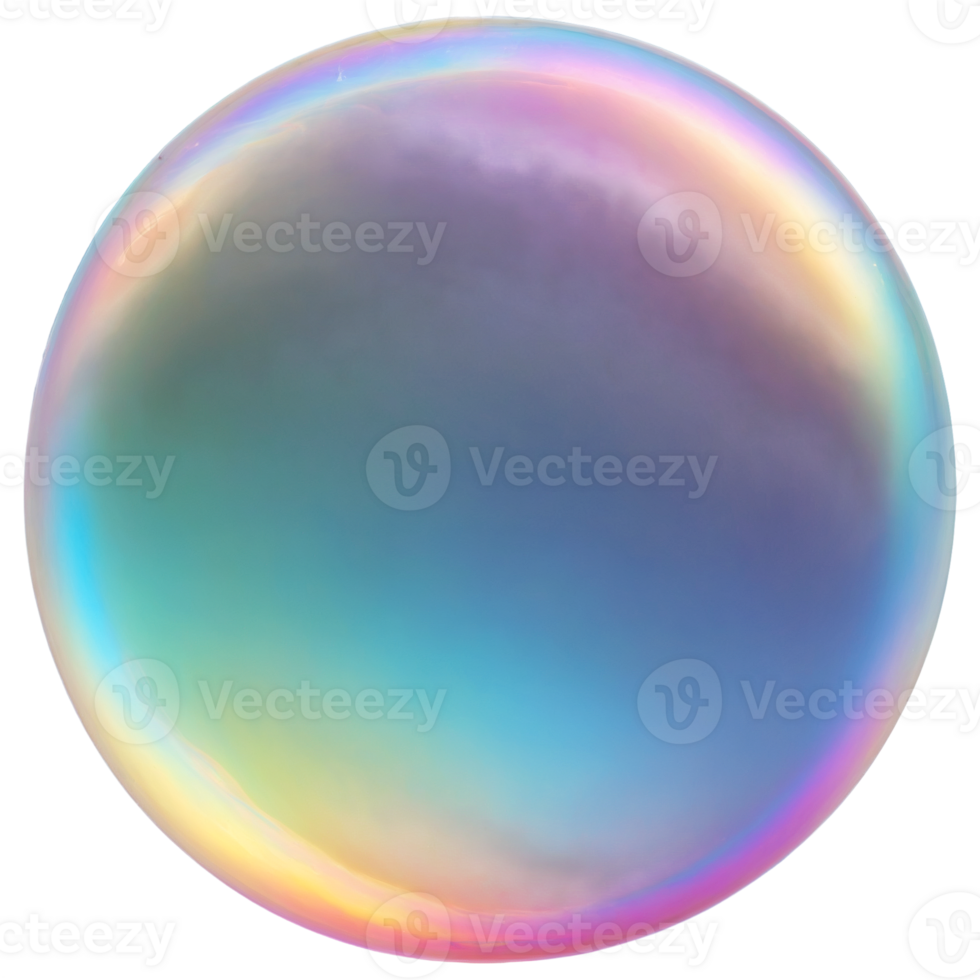 A bubble with a rainbow colored background png