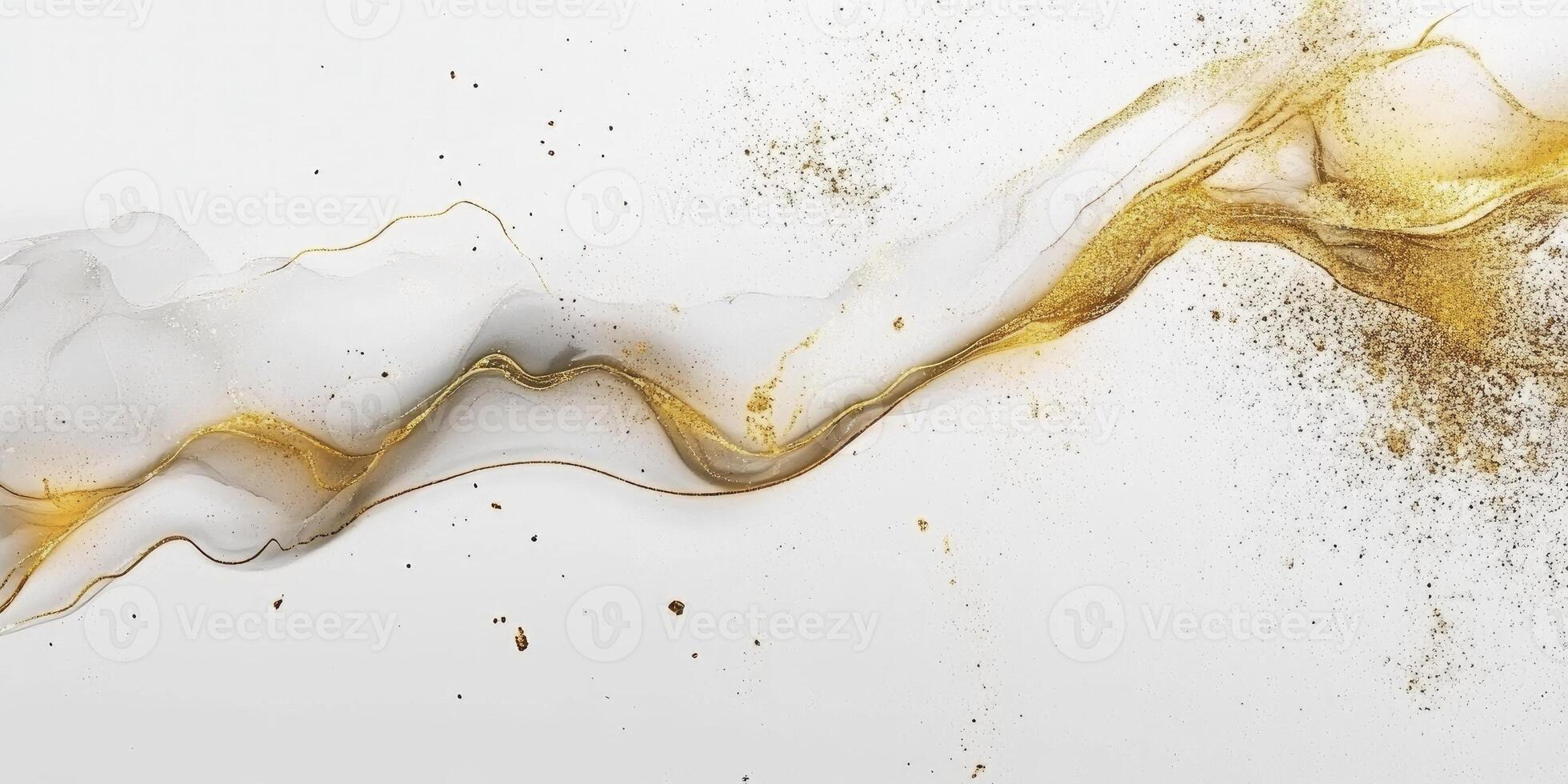 A gold and white marble wall with a gold and white swirl pattern photo