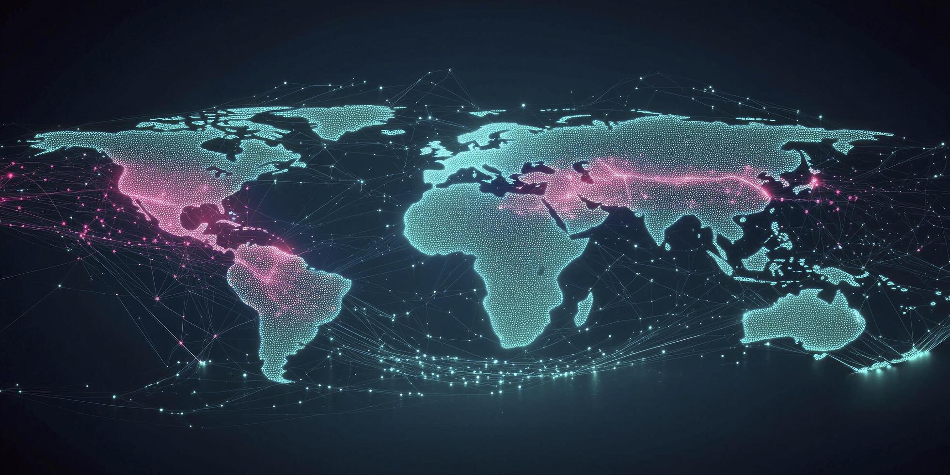The world map is shown with connected lines photo