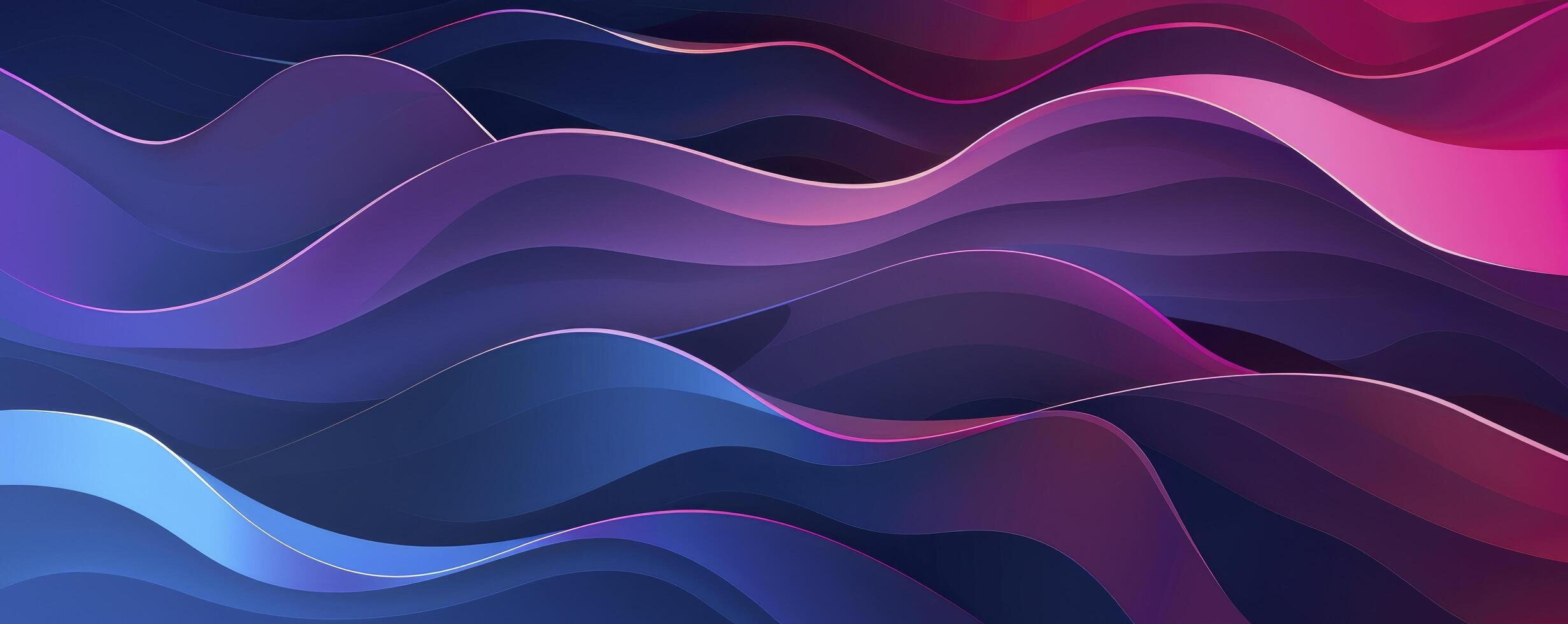 abstract background with wave on blue and purple gradient color photo