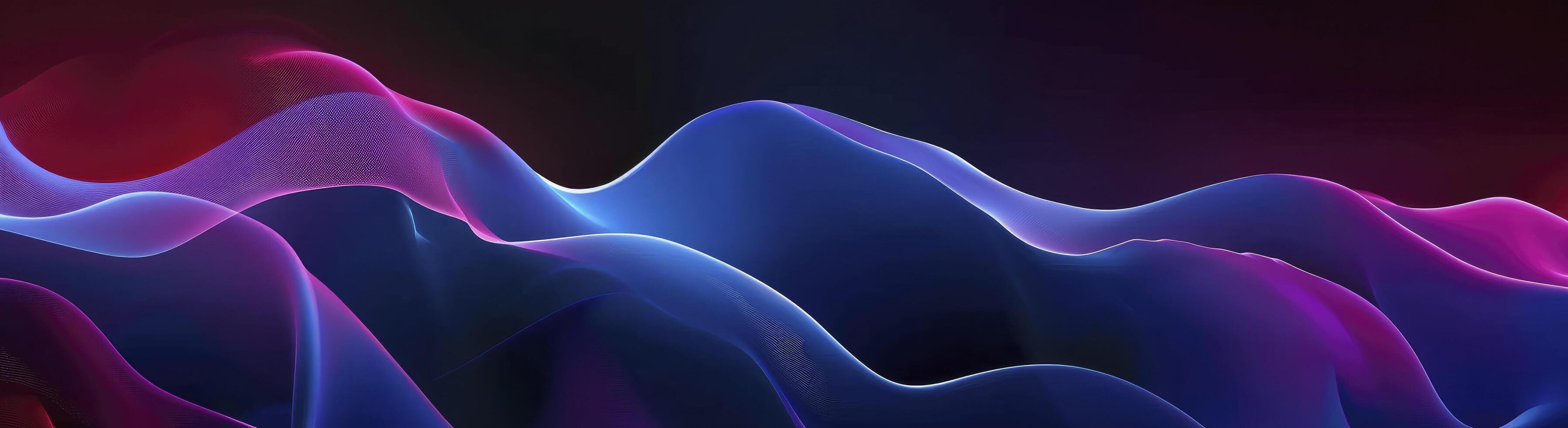 abstract background with wave on blue and purple gradient color photo