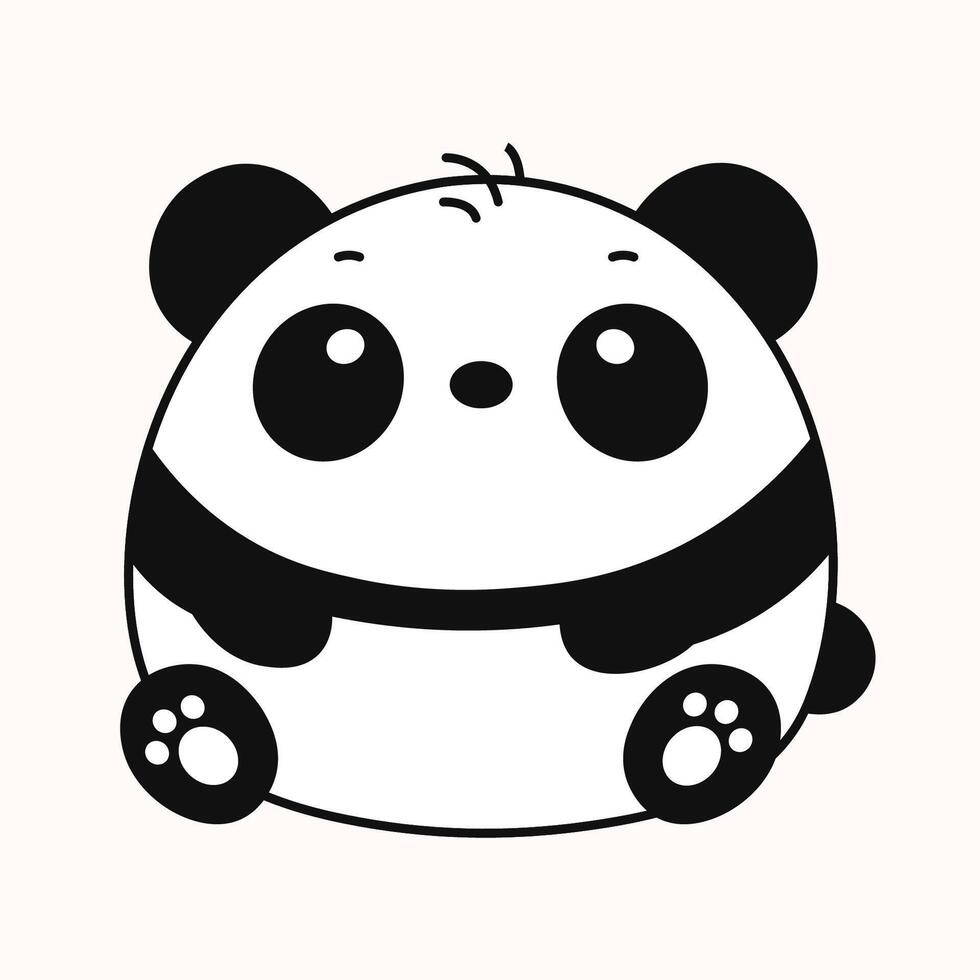 Chubby Kawaii Panda Bear Illustration for Children Decor and Projects vector