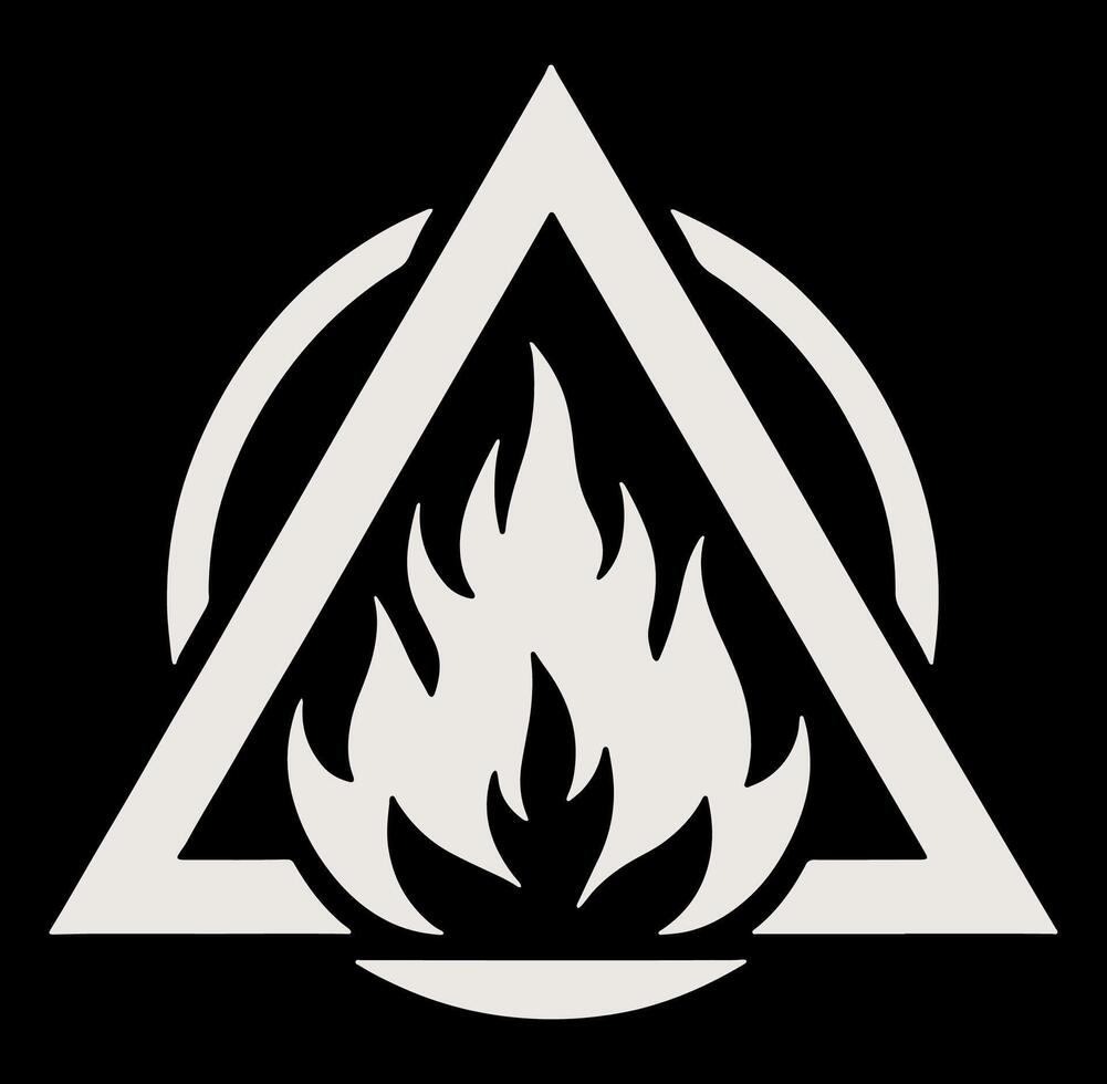 Fire emblem logo is shown in a triangle vector