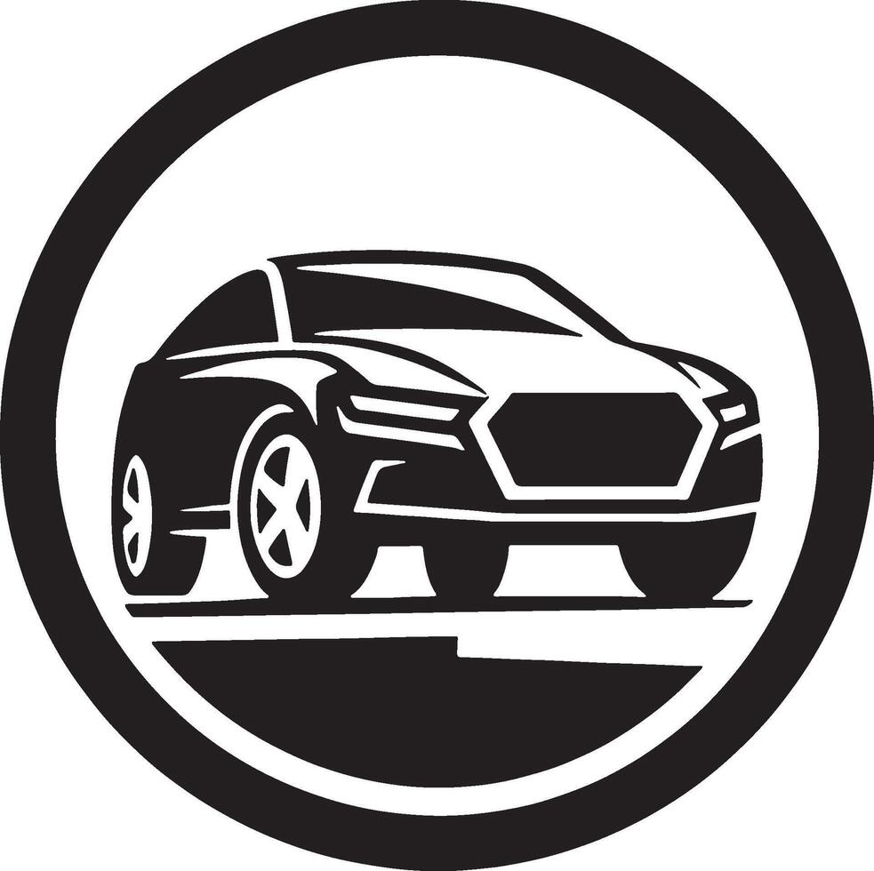 Car icon illustration in circle with white background vector