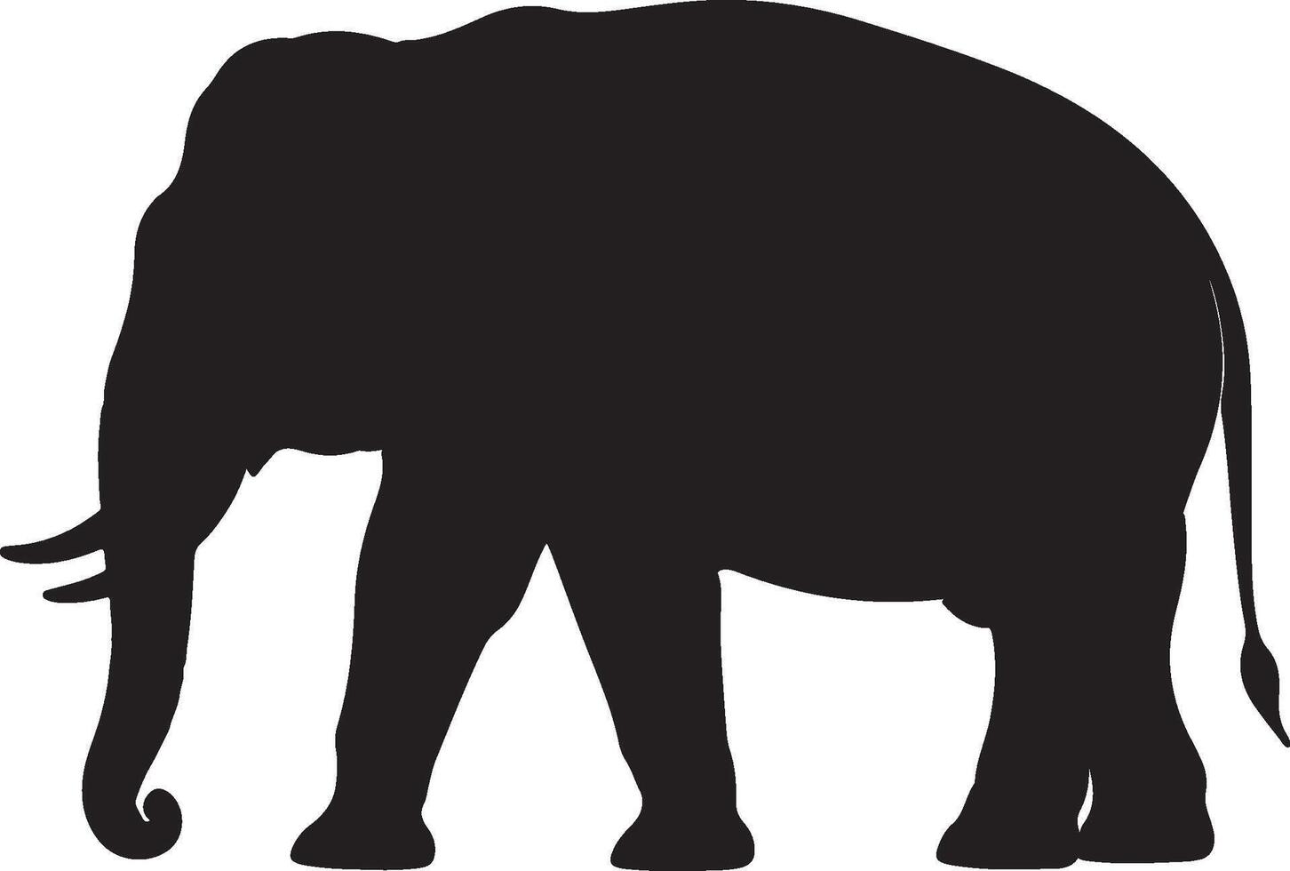 An elephant is shown in silhouette on a white background vector