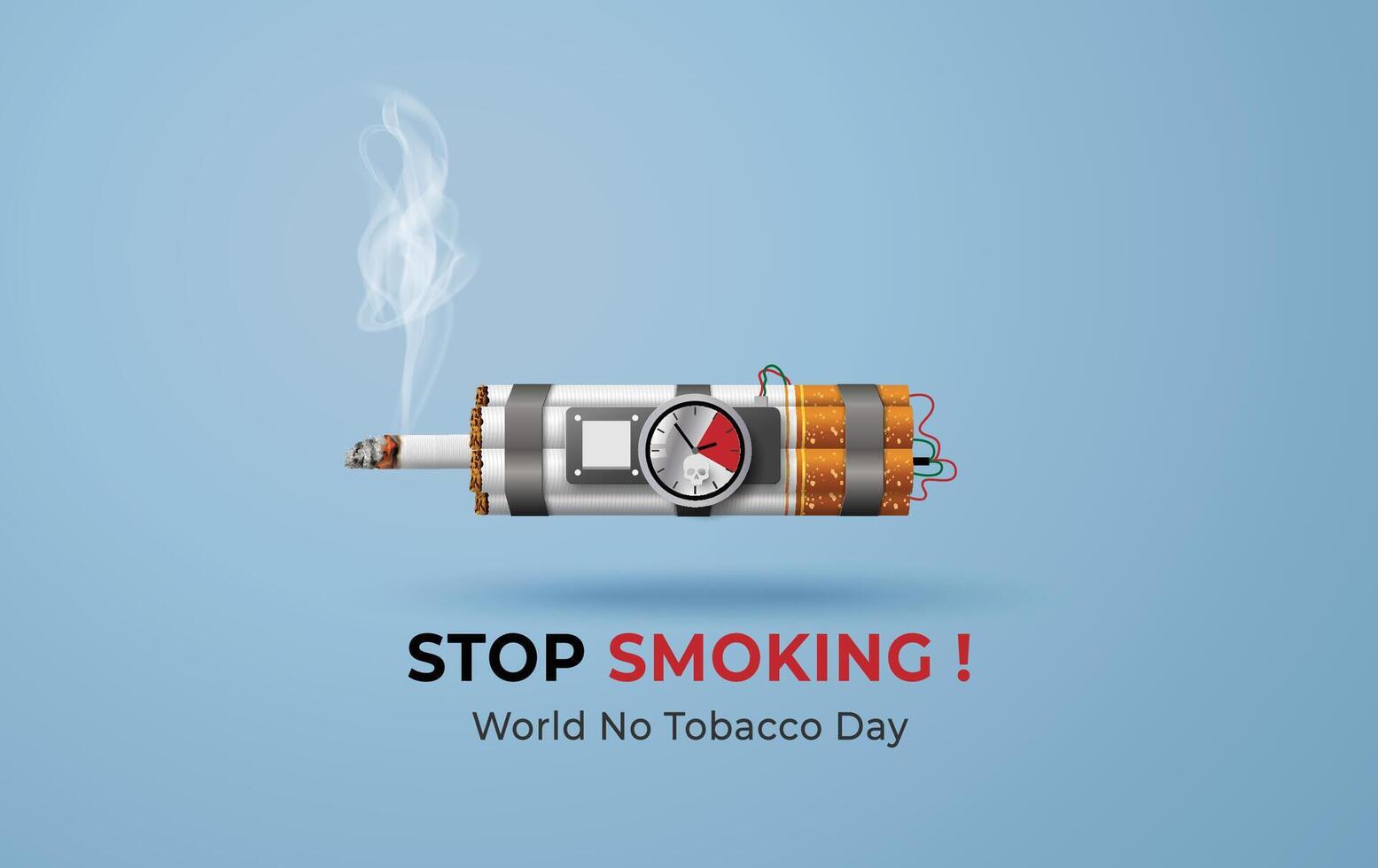 A powerful anti-smoking concept showing a cigarette as a ticking time bomb vector