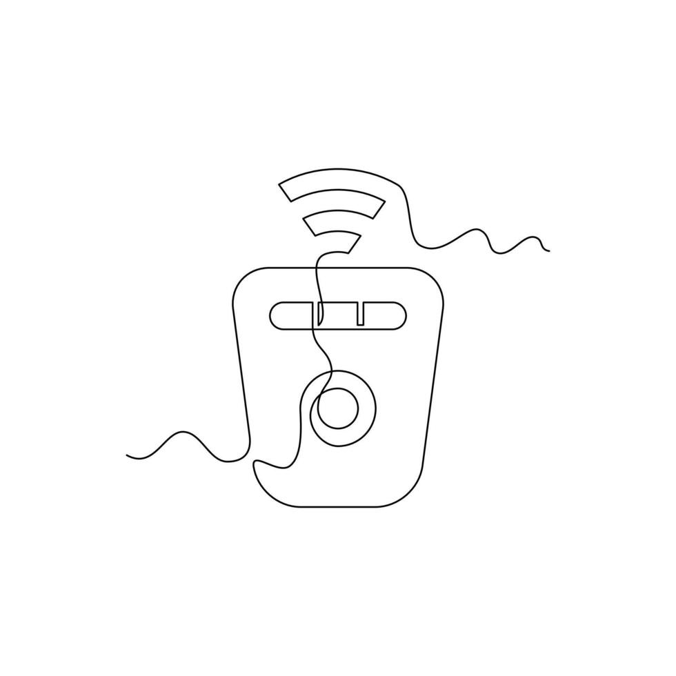 one line art Wireless Microphone or Clip On illustration. line art, one continuous line, simple, hand drawn and sketch style. for icons, symbols, signs or logos vector
