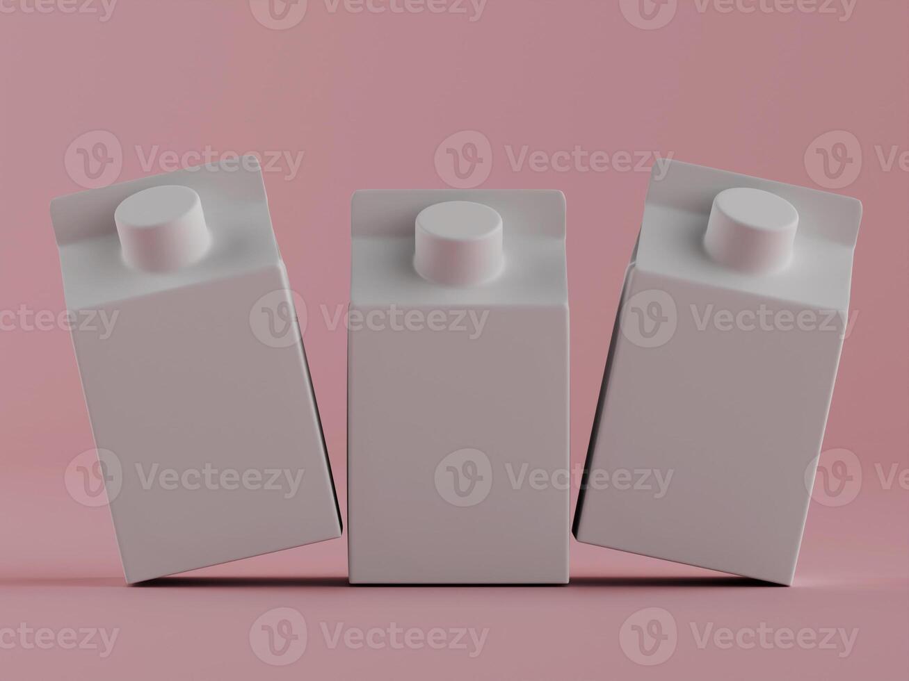 Three light gray boxes on pink background photo