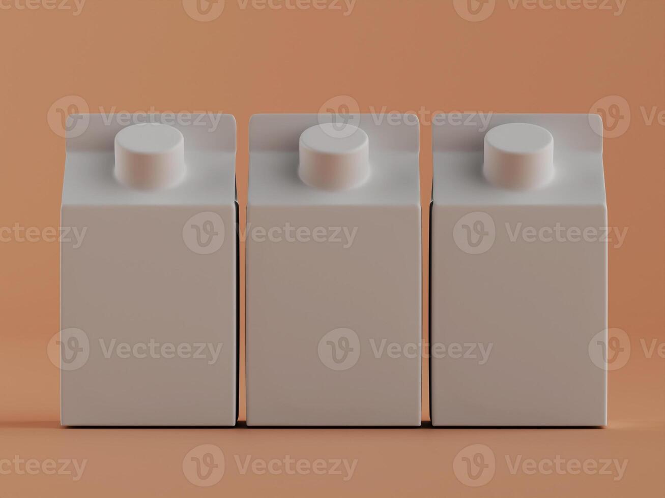 Blank milk cartons against peach background photo
