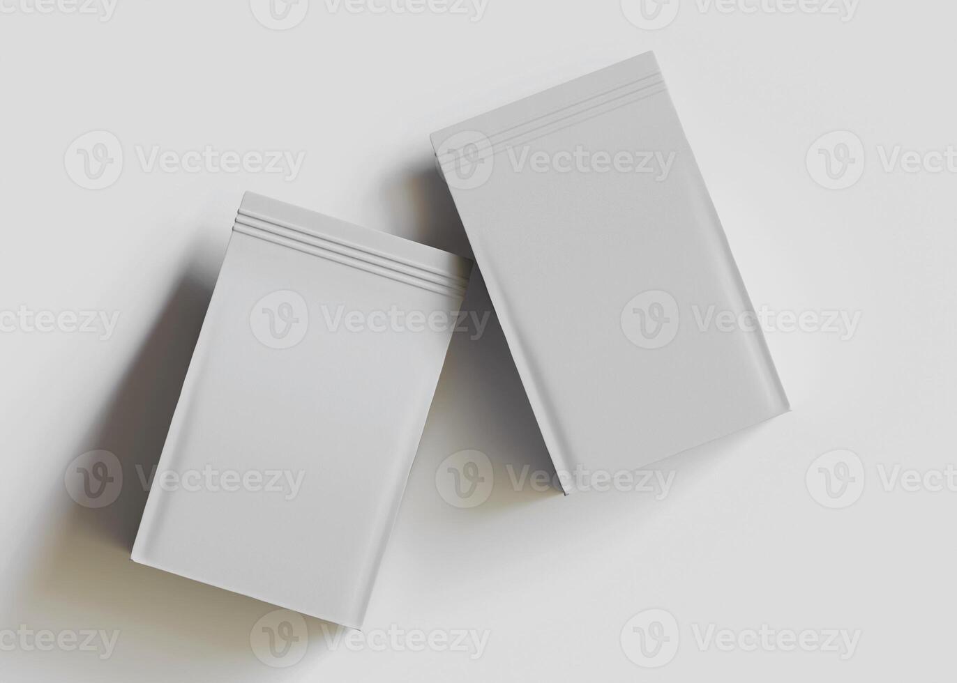 Two gray packaging containers diagonal view photo