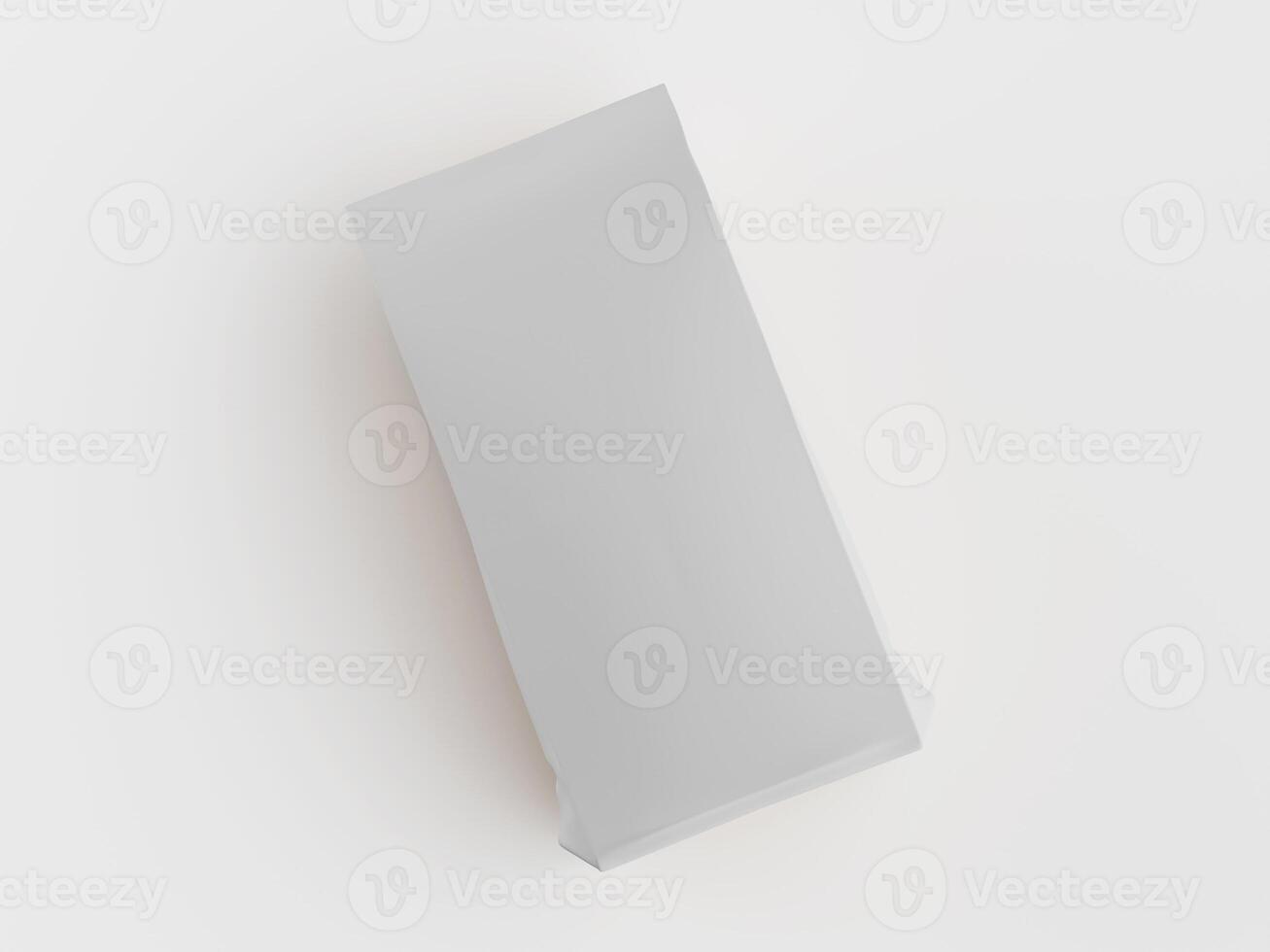 A white box with a blank sheet of paper on it photo