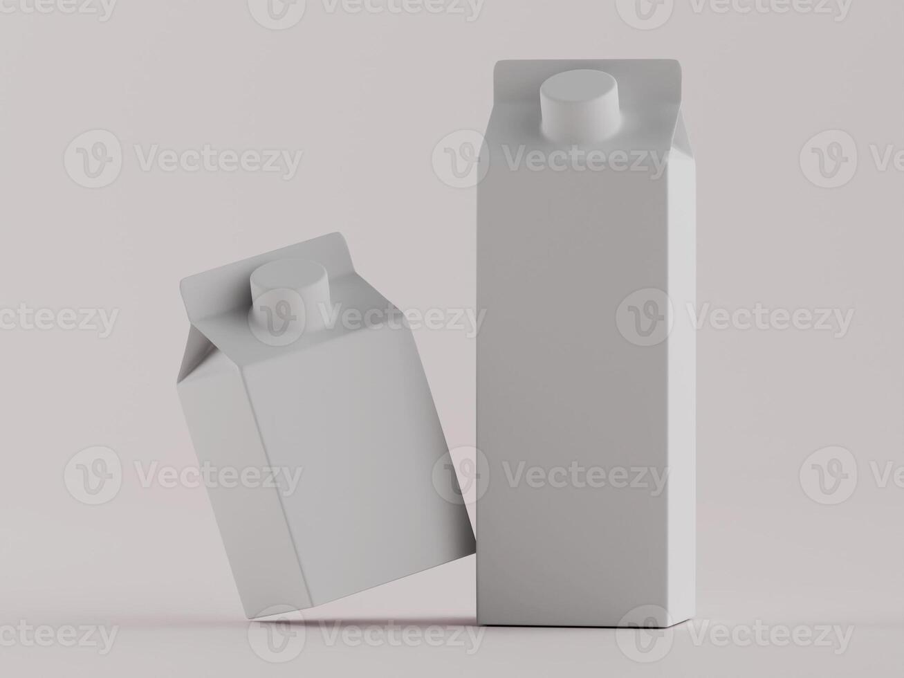 Two empty milk cartons on a white background photo