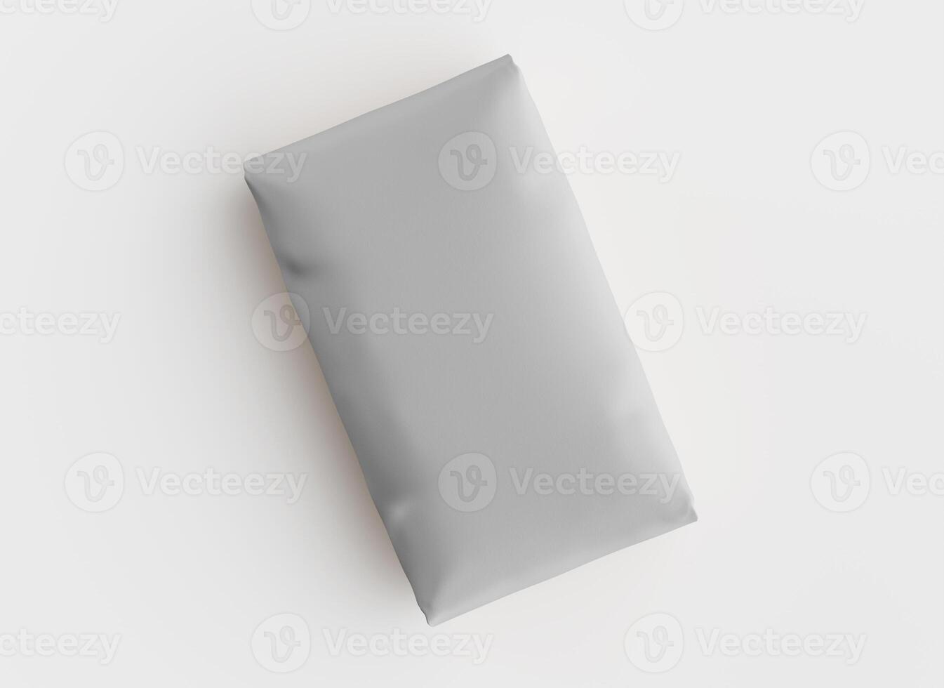 A white bag with a gray top on a white surface photo