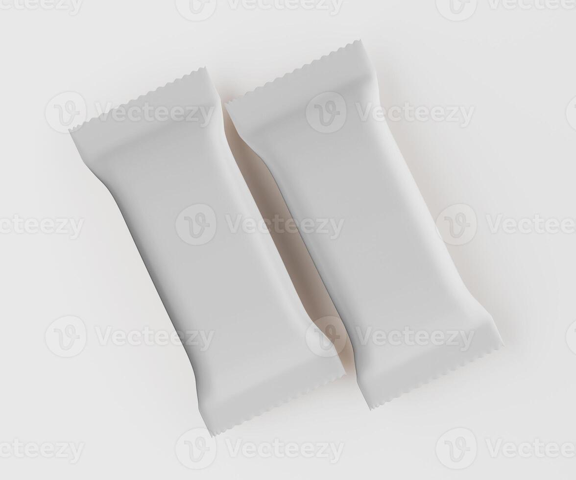 Blank food wrappers mockup light gray photo