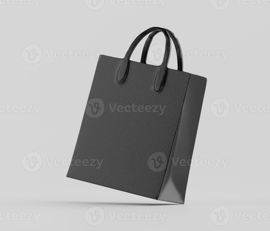 A black shopping bag on a white background photo