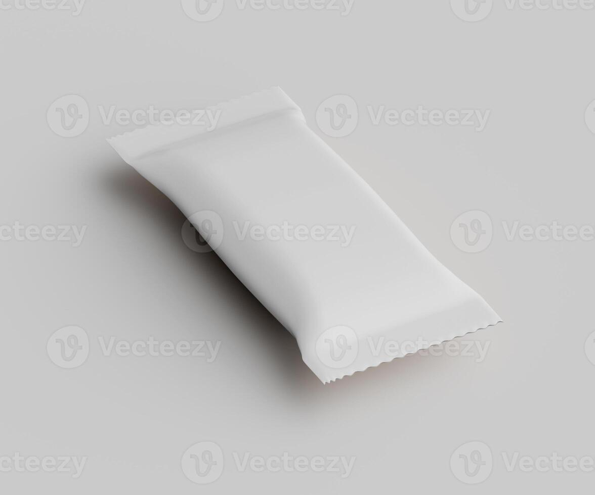 Empty white food packaging mockup photo