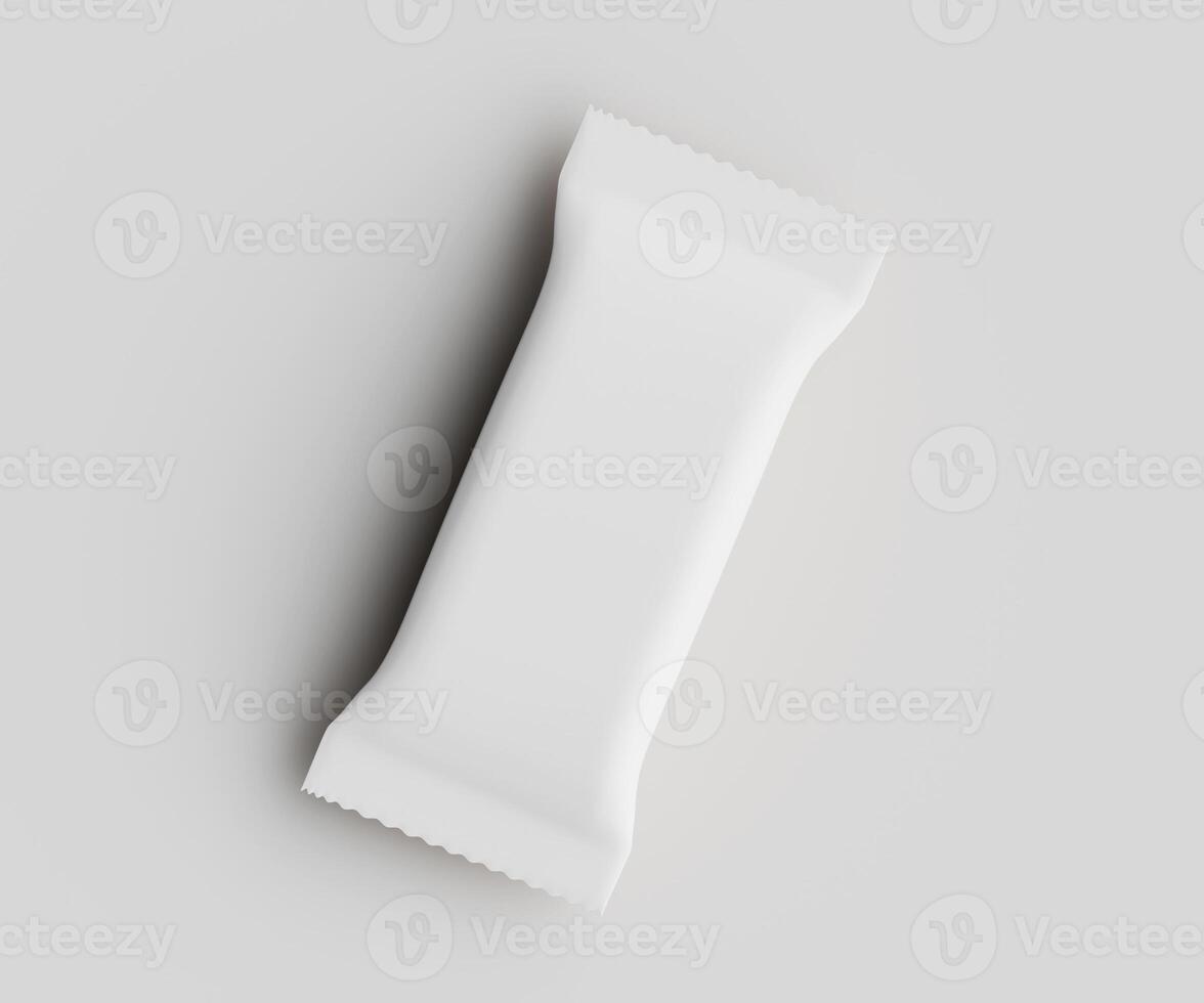 Blank white snack bar wrapper mockup photo