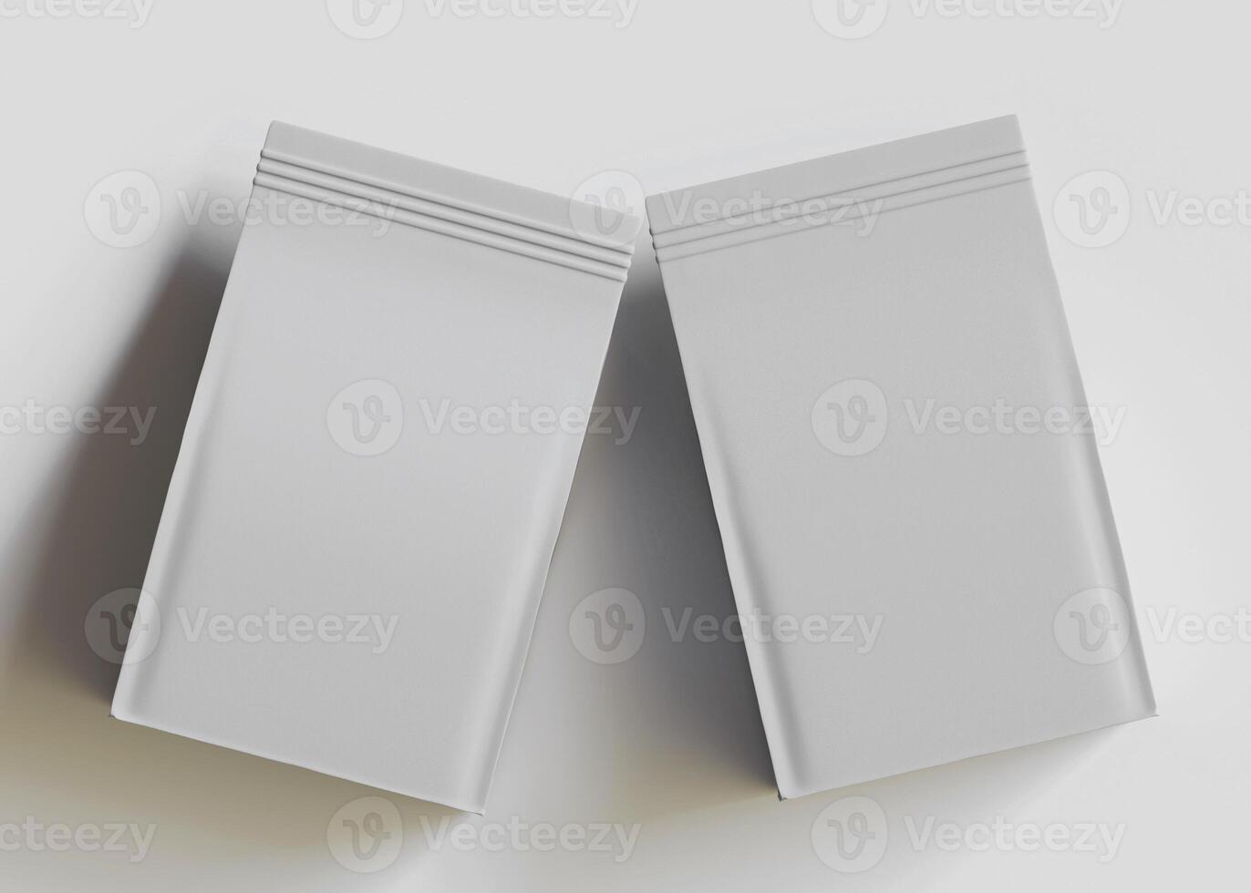 Two gray pouches parallel flat lay photo