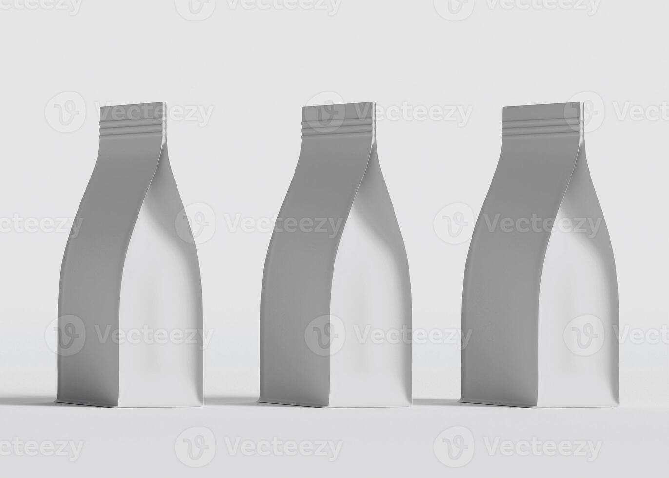 Three containers diagonal row simple light gray background photo