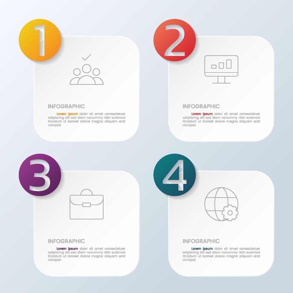 Four Step Infographic for Business Process vector