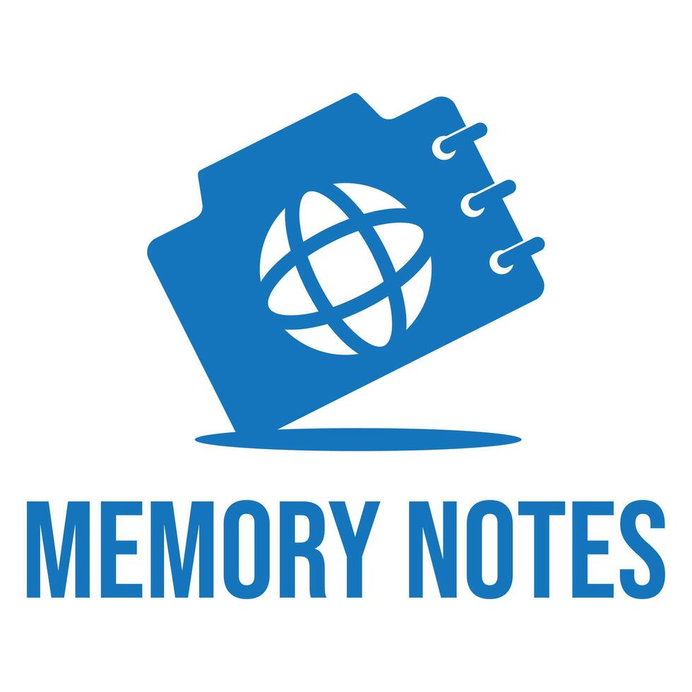 memory notes flat minimalist logo design vector