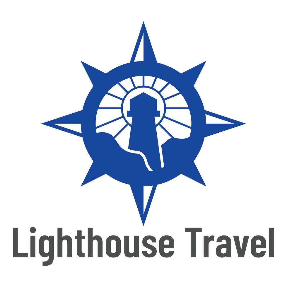 lighthouse travel flat minimalist logo design vector