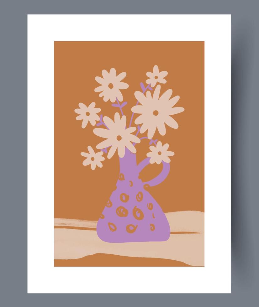 A Vibrant and Colorful Abstract Flower Arrangement Displayed in a Stylish Modern Vase vector