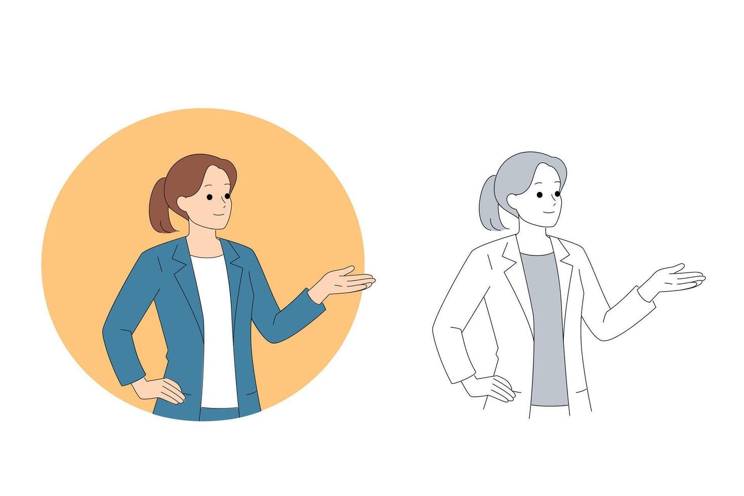 A Professional Woman Skillfully Presenting Innovative Concepts While Dressed in Business Attire vector