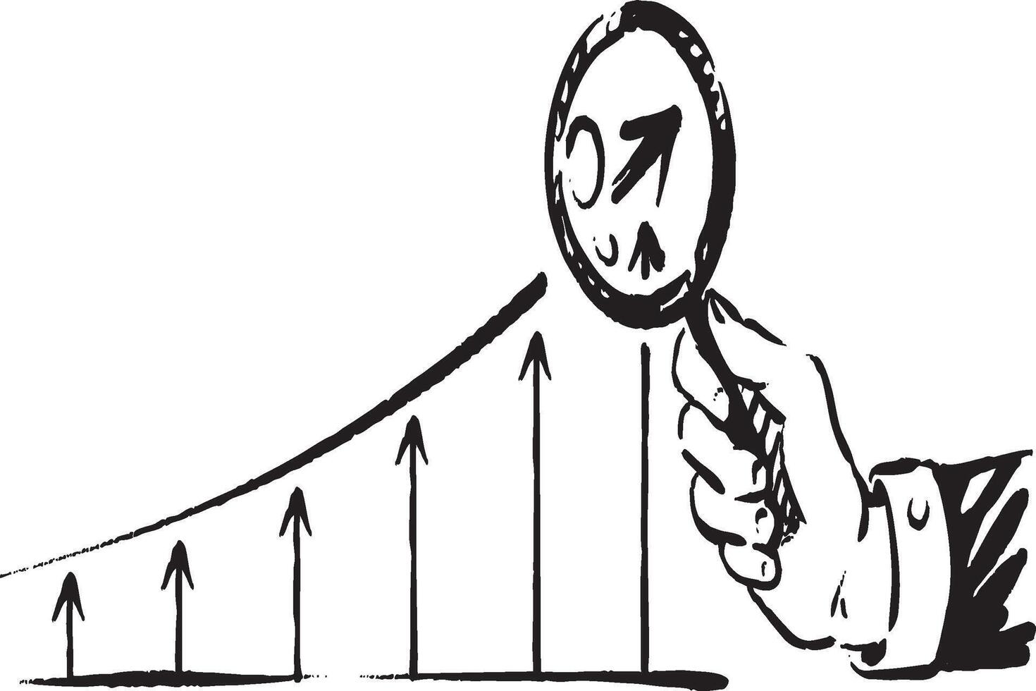 A Comprehensive Growth Analysis Through the Insight Provided by a Magnifying Glass vector