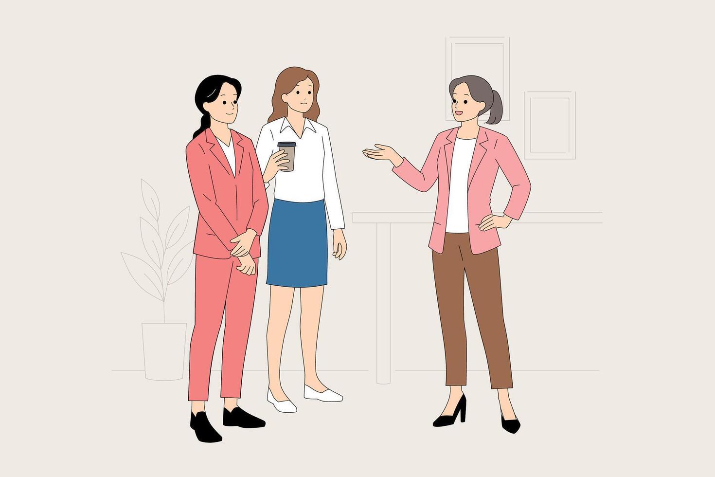 Women in business engaging in meaningful and inspiring dialogues to empower each other vector