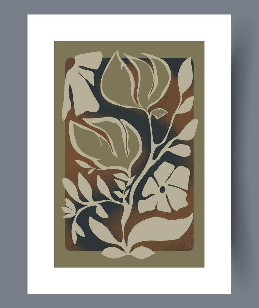 This Elegant Botanical Art Print features a blend of Modern Design, ideal for any space vector