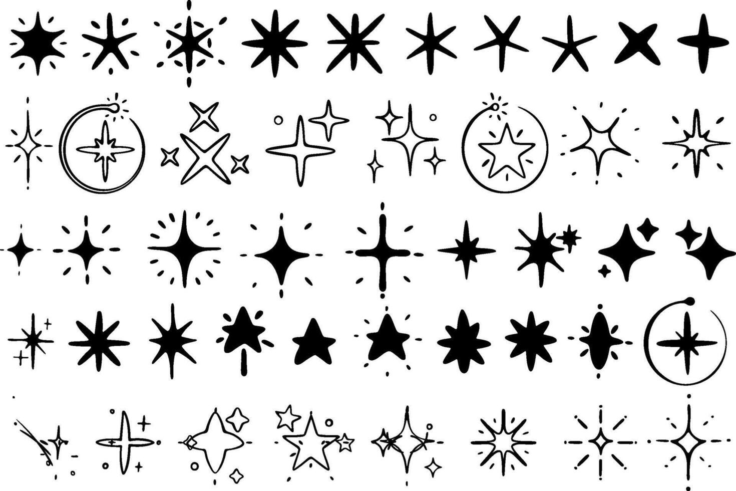 Explore our enchanting Star and Sparkle Clip Art Collection filled with vibrant designs vector