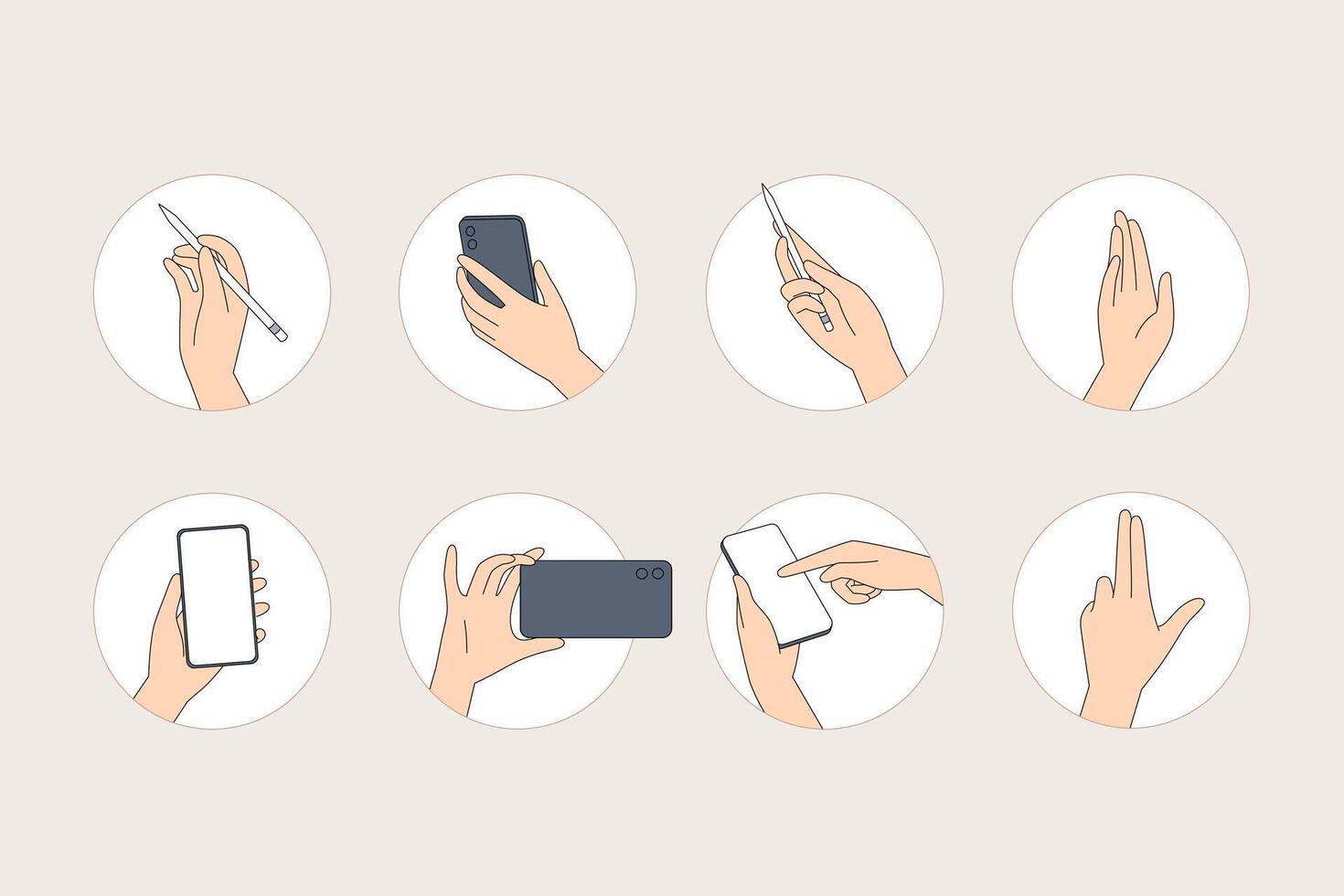 Hands Engaged with Different Devices and Tools to Facilitate Effective Communication vector