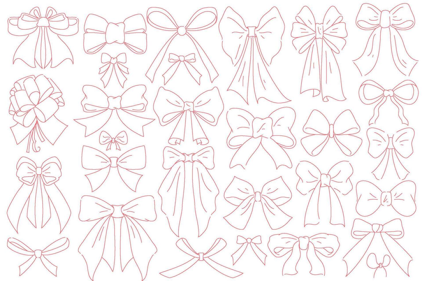 A Beautiful Collection of Creative and Decorative Bows Available in Various Styles vector