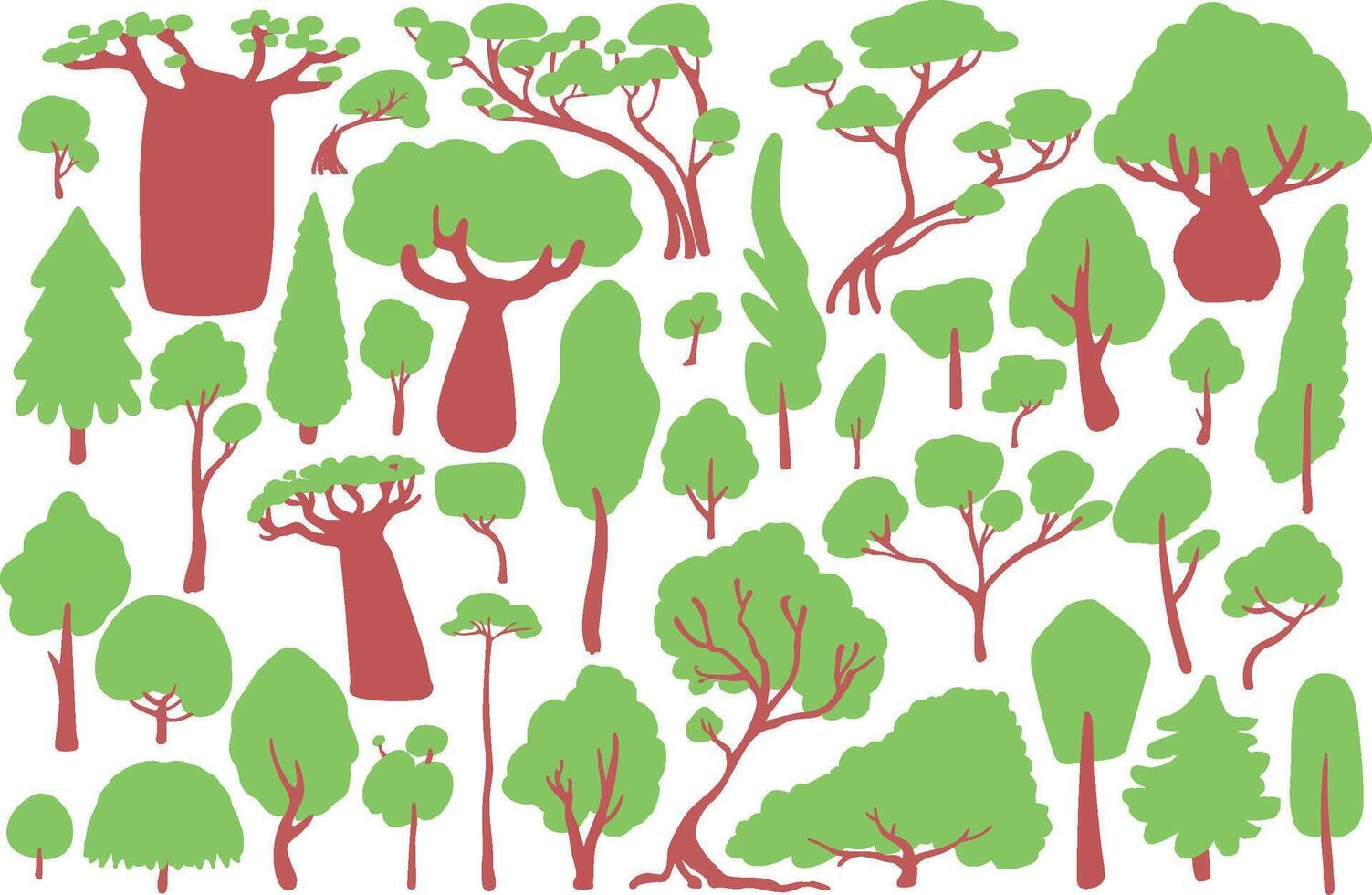 A Colorful Collection of Beautiful Trees for Your Creative Projects and Artistic Endeavors vector