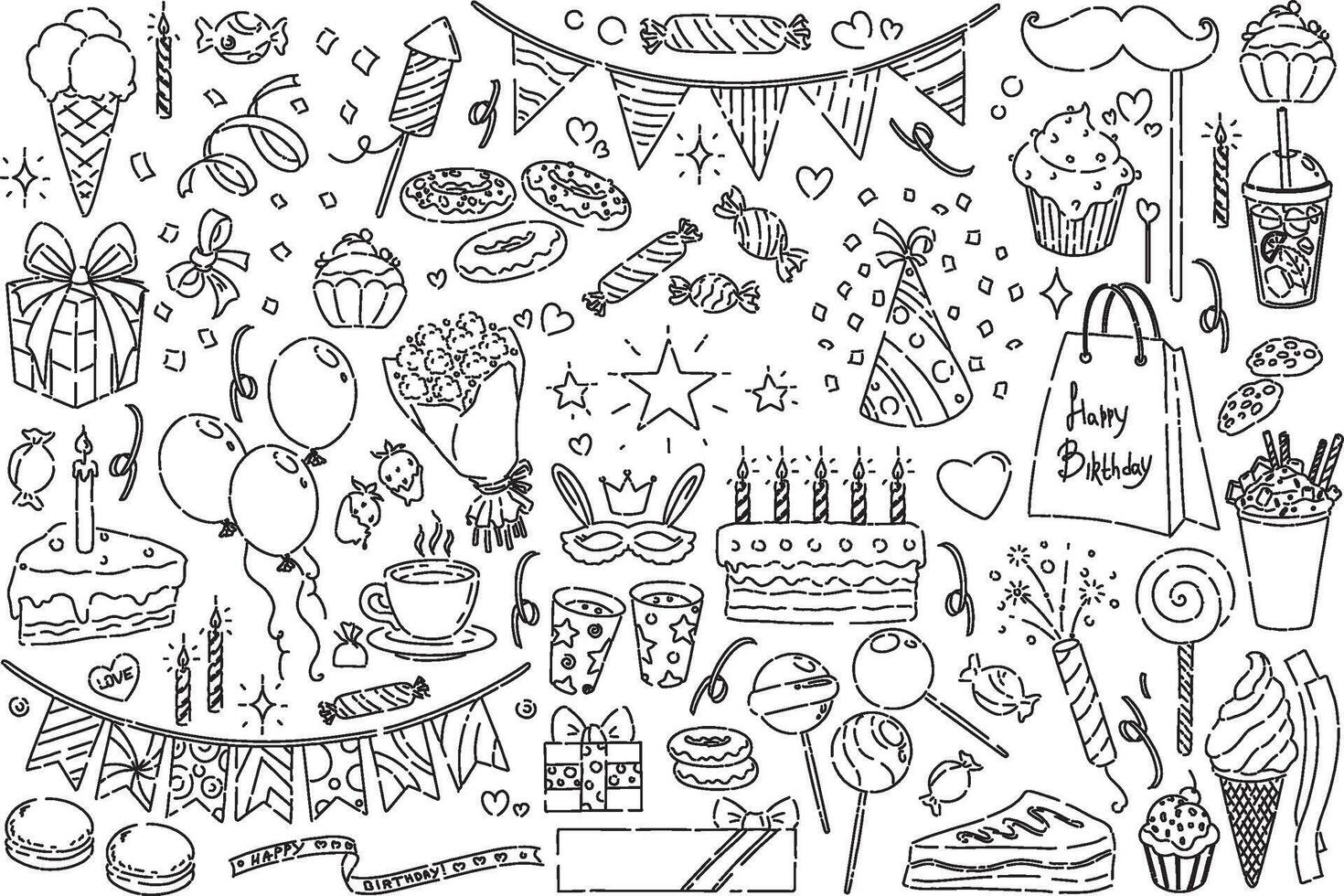 Fun and Festive Birthday Celebration Doodles to Add Joy to Your Special Day and Events vector