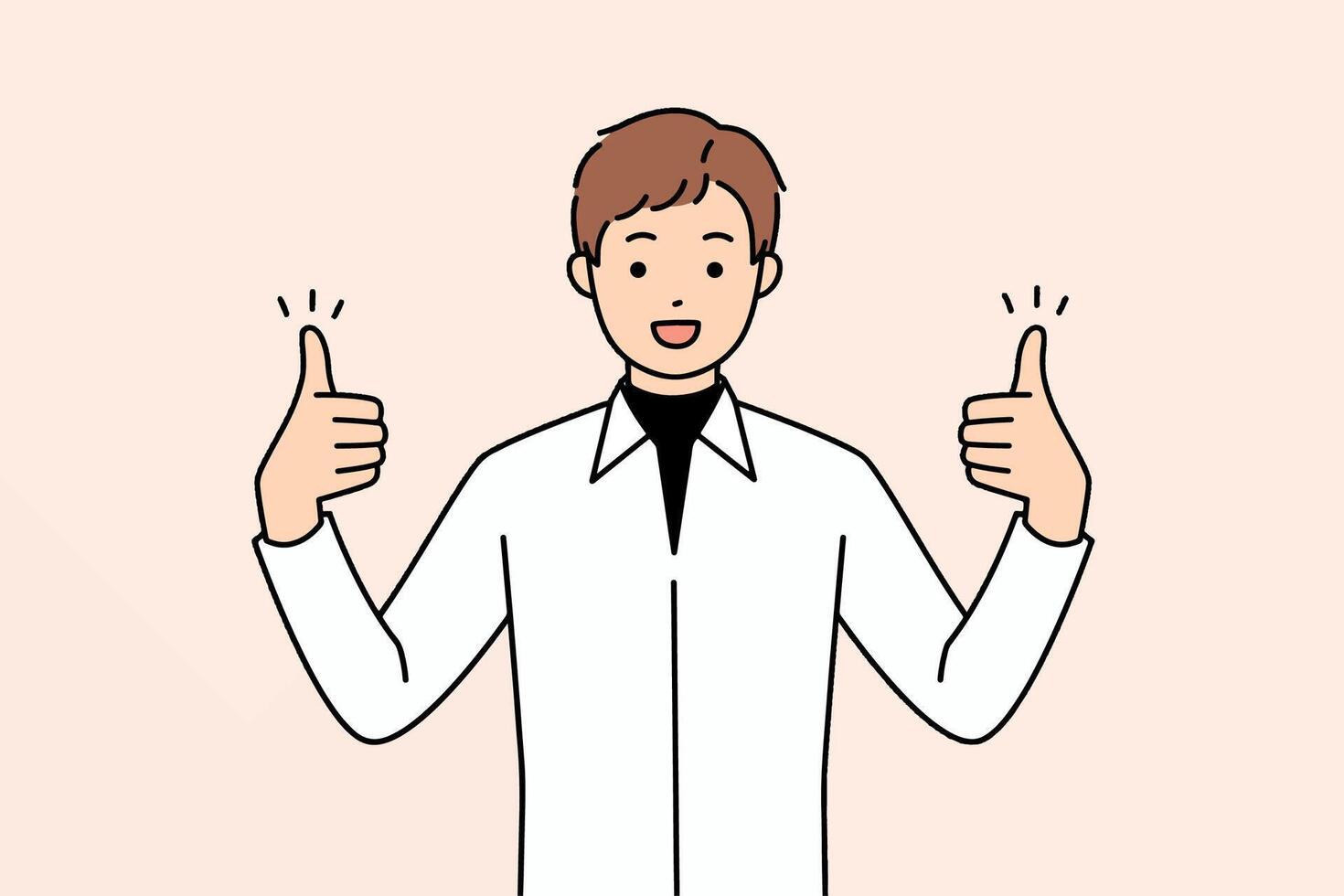 A Happy Medical Professional with a Thumbs Up Gesture Signifying Positivity and Support vector