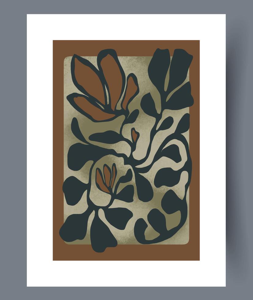 Artistic Floral Design that Features Subtle Earthy Tones and Beautiful Aesthetic Elements vector