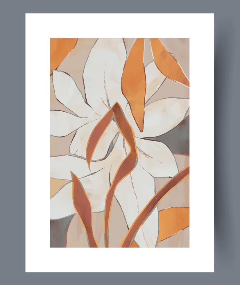 An Elegant Floral Design that showcases intricate patterns in soothing Earthy Tones vector