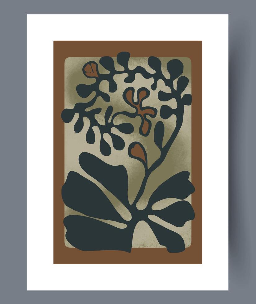 Stylized Botanical Illustration featuring an array of beautiful earthy tones and hues vector