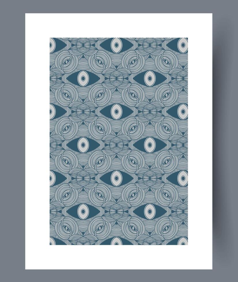 Explore the captivating and intricate eye pattern design which is perfect for modern decor vector