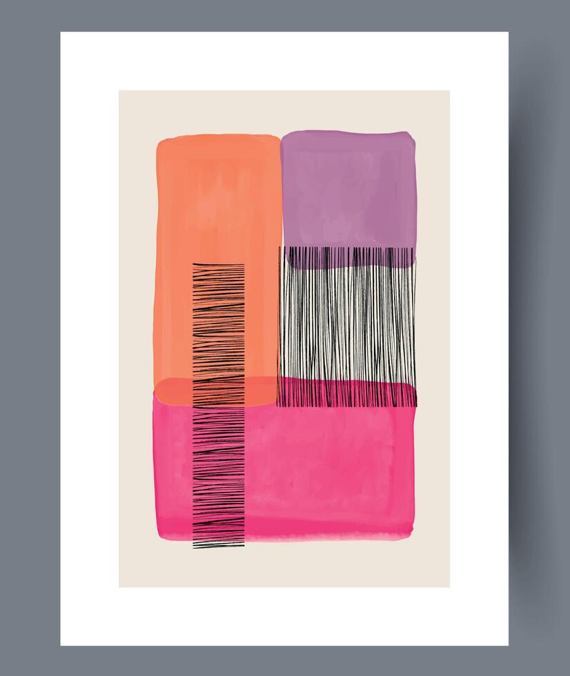Captivating Abstract Geometric Art Featuring Bold Colors and Distinct Shapes Presentation vector