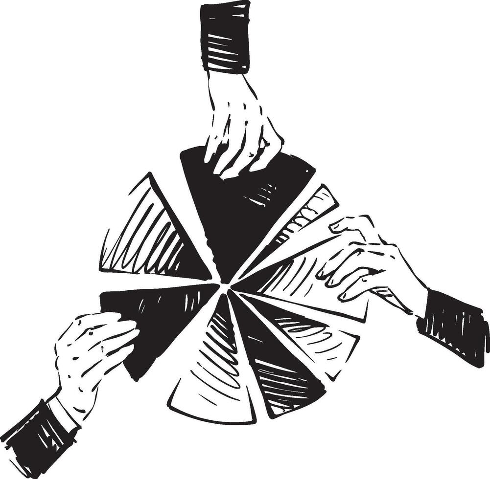 An engaging illustration depicting the concept of teamwork in resource distribution effectively vector