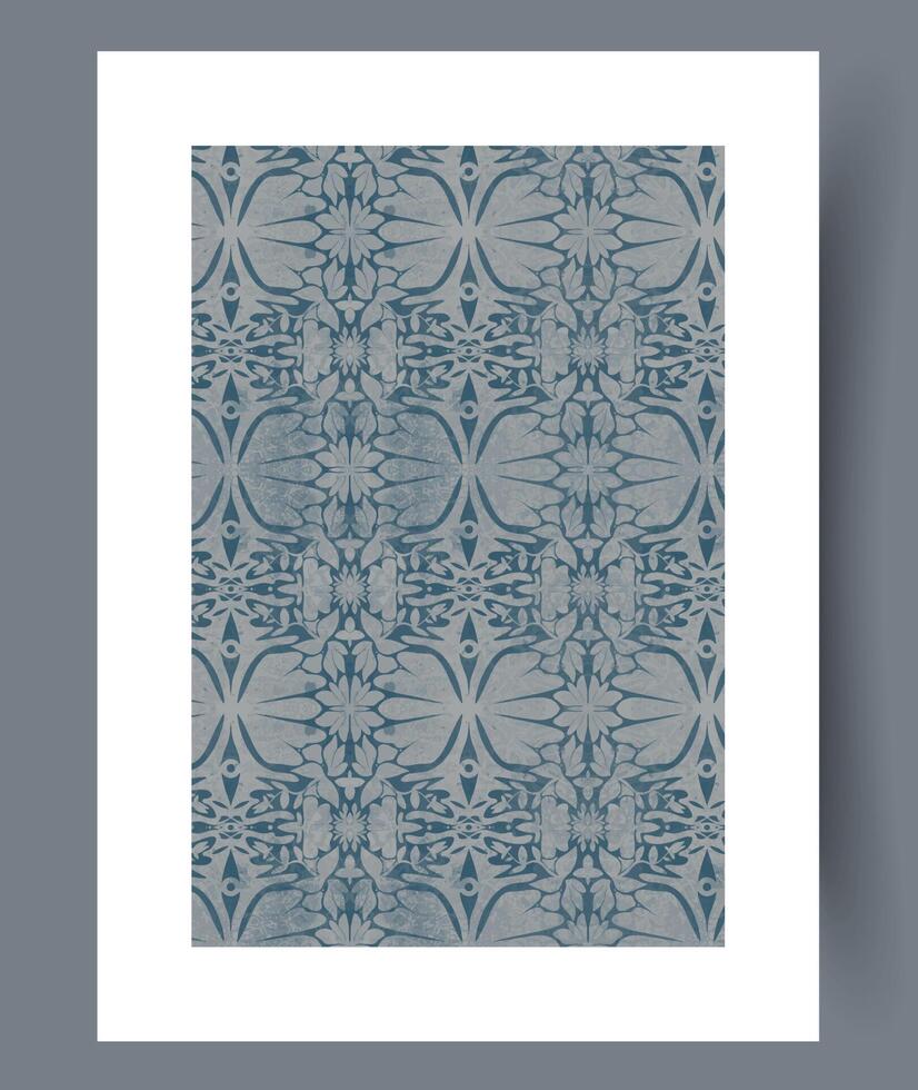 An Elegant and Beautifully Patterned Design Featuring Shades of Teal and Silver Hues vector
