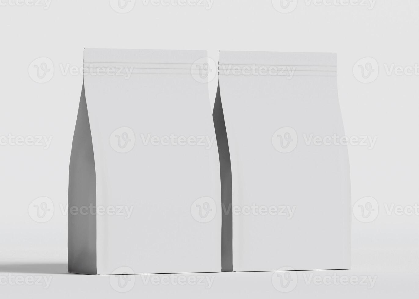 Two white bags parallel front view photo