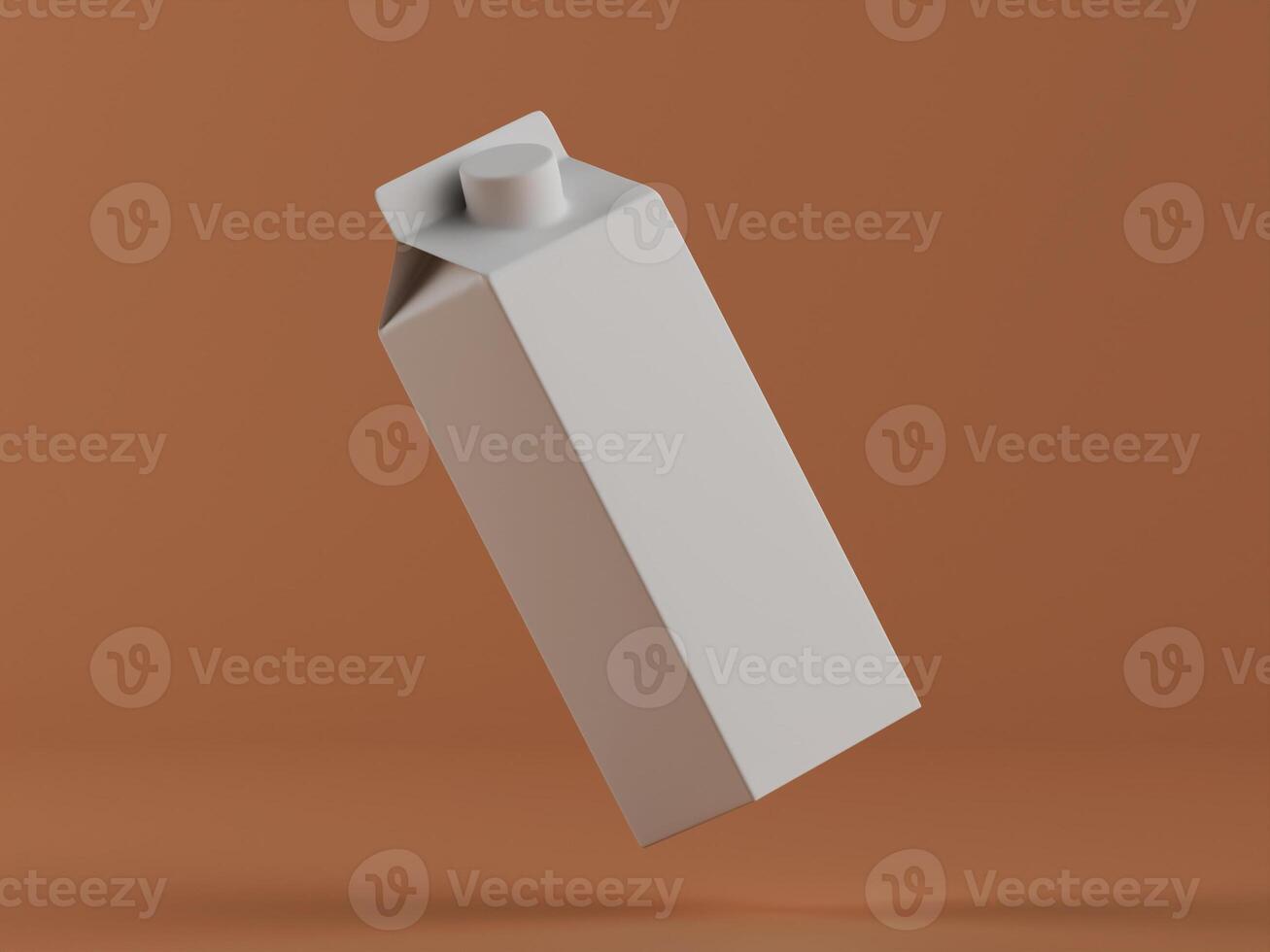 A white milk carton on a brown background photo