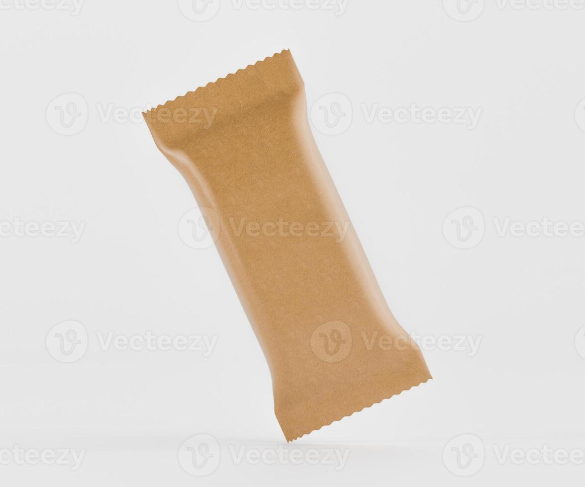 Floating beige energy bar packaging mockup photo