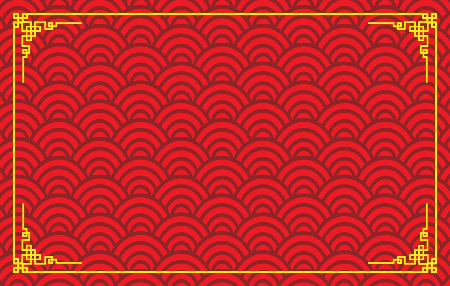 Festive Red Chinese Wave Pattern vector