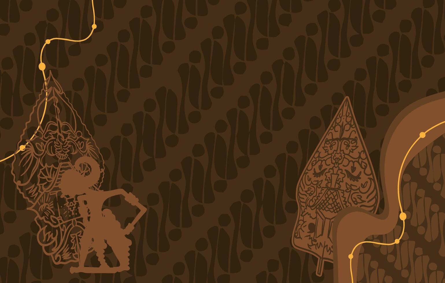Javanese Wayang Kulit Batik Design vector