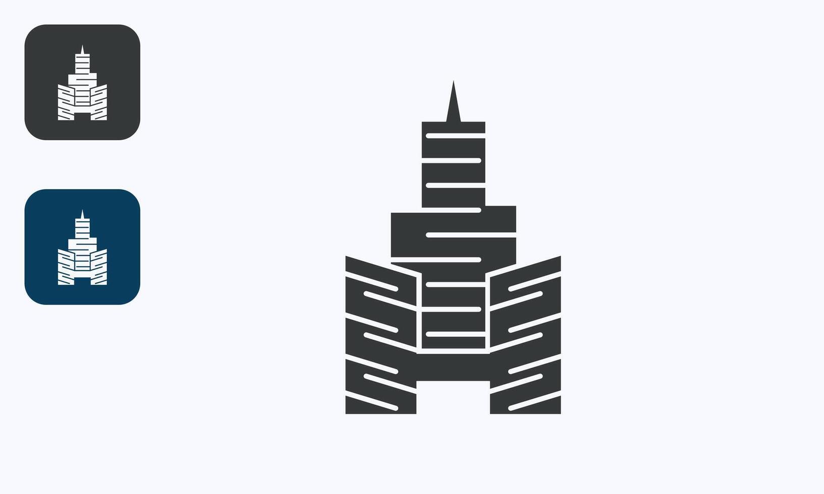 Modern H Letter Skyscraper Logo Design vector